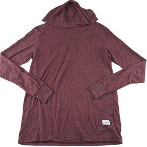 Kinetix Long Sleeve Hoodie Tee T-Shirt Men's Size Medium Wine Red Pullover